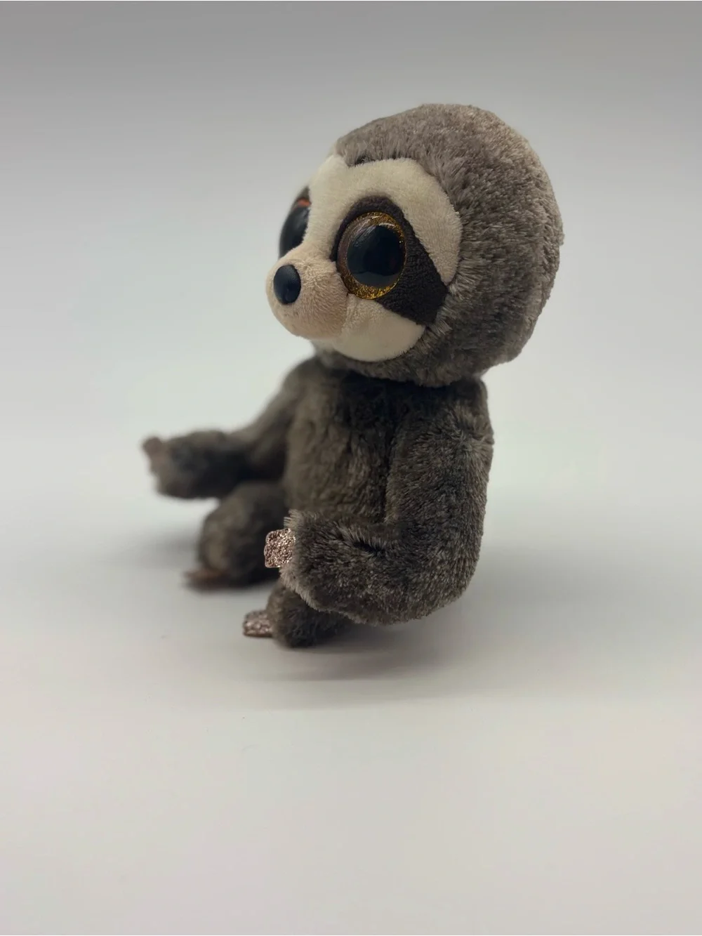 Ty Gray and Cream Glitter-Eyed Sloth Plush
